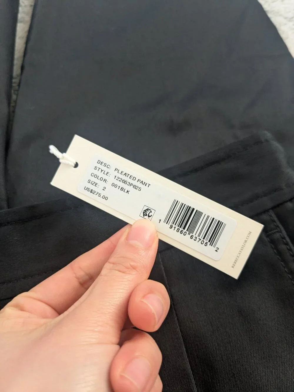NEW Rebecca Taylor Black Pants Pleated Tapered High Waist Size 2